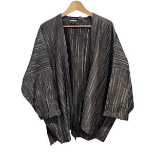NWOT Vintage Eskandar Neiman Marcus Silk Crinkle Open Front Kimono Size 0 Size S